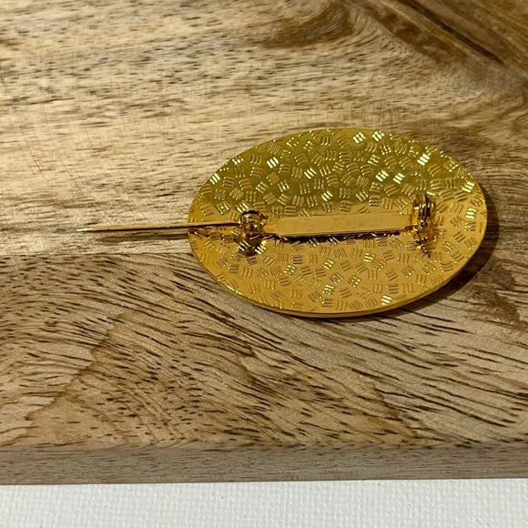 VINTAGE CLOISONNÉ FLORAL BROOCH - Picture 5 of 7